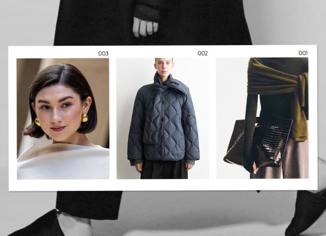 Triptych of items on sale for COS black friday