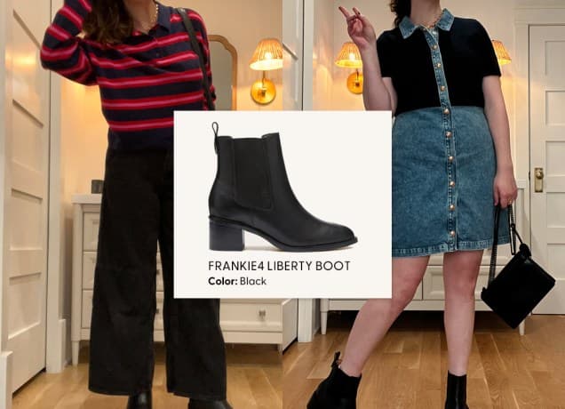 Original photos by PureWow editor of wearing Frankie4 Liberty Boots