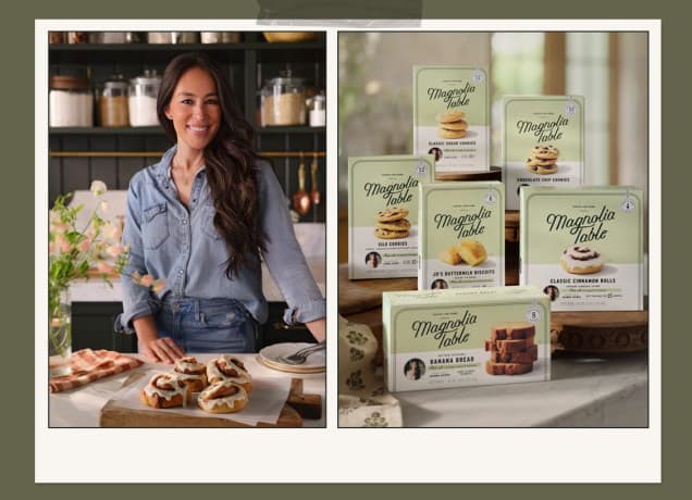 joanna gaines frozen desserts: joanna gaines and her frozen baked goods collection, side by side