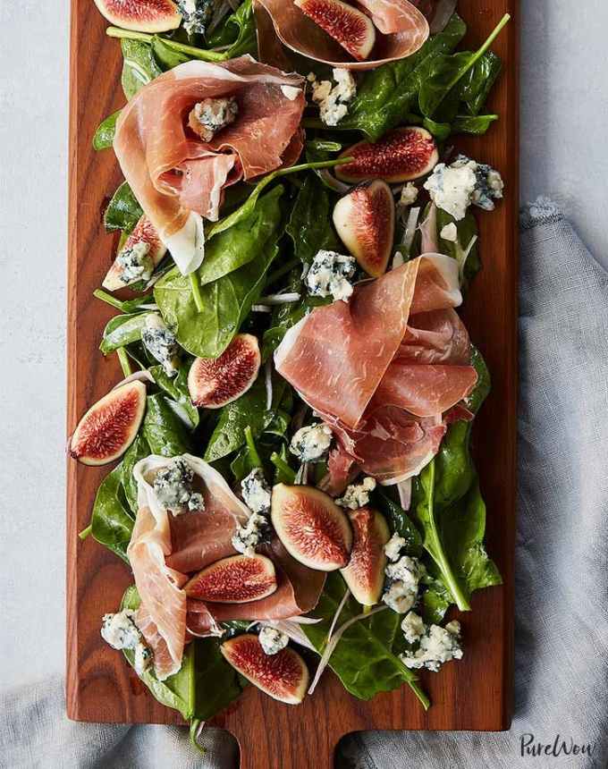 easy dinner party recipes: prosciutto and fig salad board