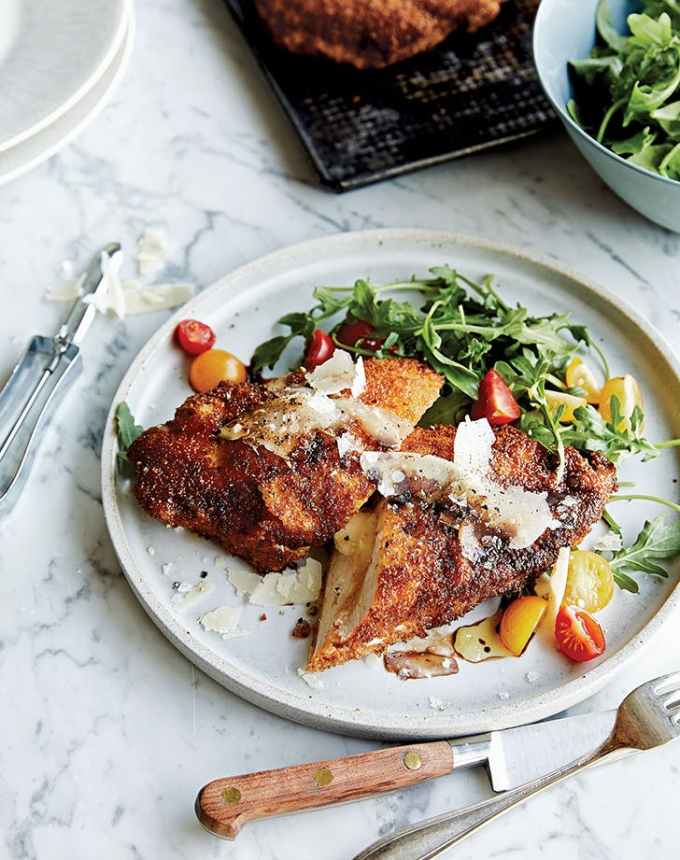 birthday dinner ideas: chrissy teigen cheesy chicken milanese