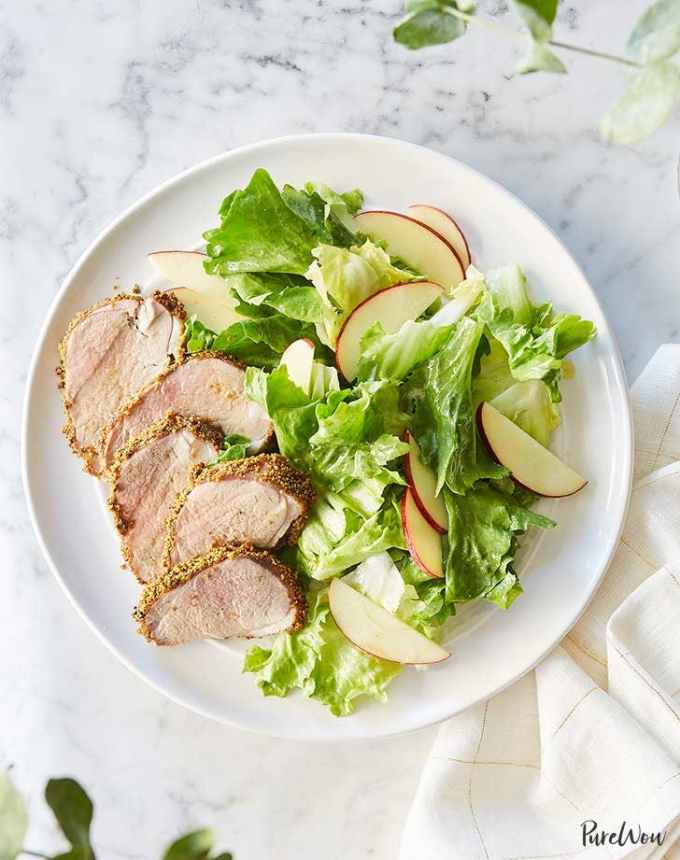 birthday dinner ideas: pistachio crusted pork