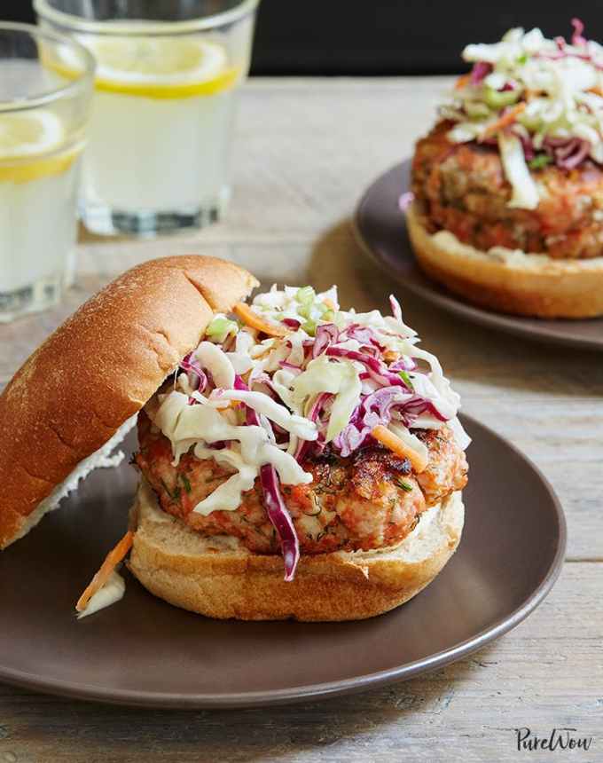 birthday dinner ideas: salmon burger