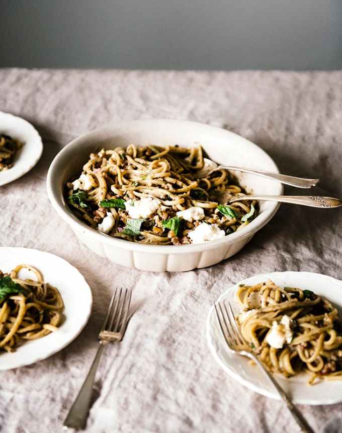 birthday dinner ideas: smoky eggplant pasta