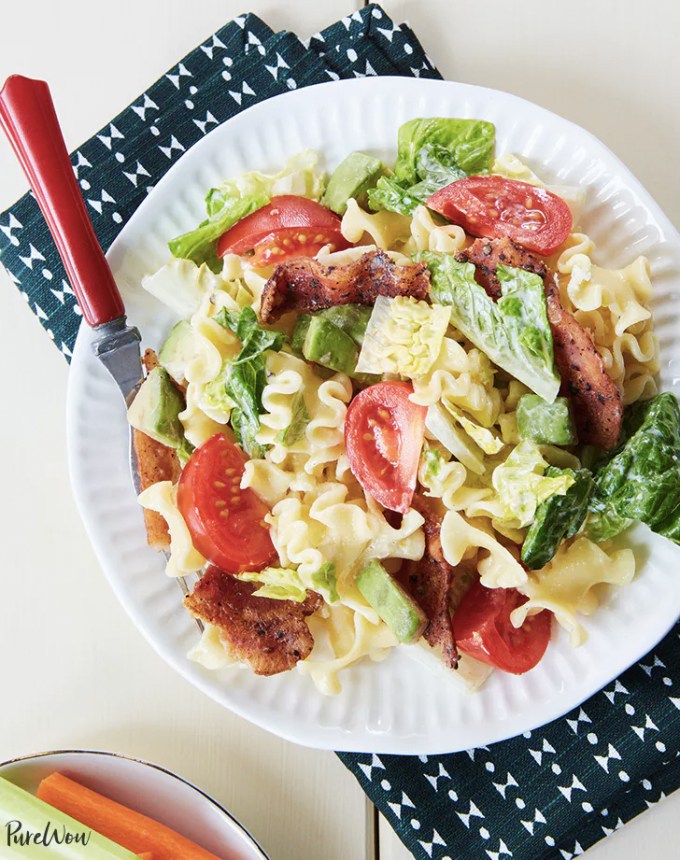 toddler dinner ideas: blt pasta salad