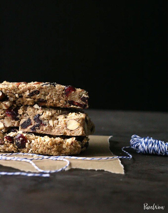 easy snacks to make at home: cherry almond granola bars