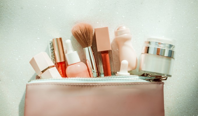 french woman vanity minimal makeup kit