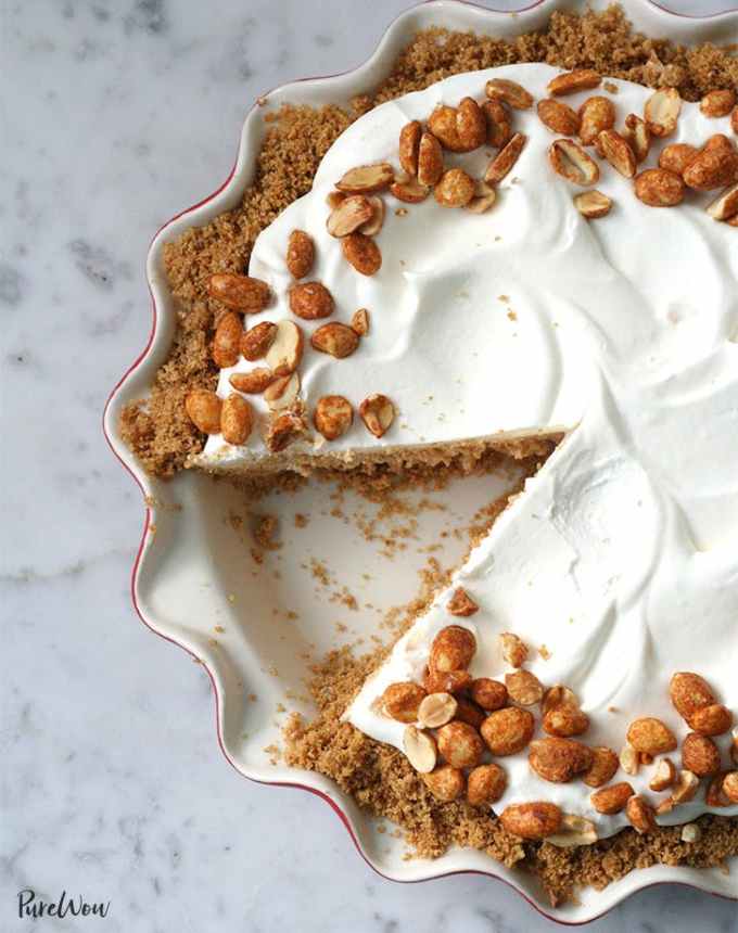high-protein desserts: peanut butter freezer pie