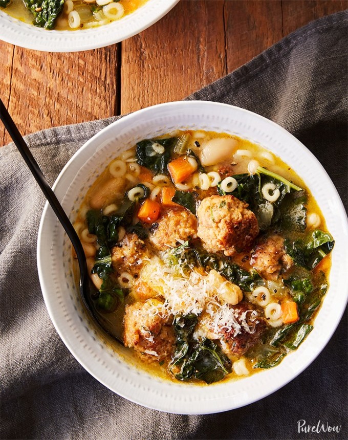 high protein soups: cheater's italian wedding soup