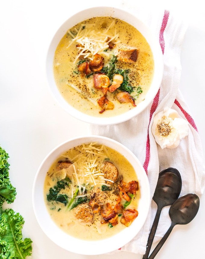 high protein soups: healthy zuppa toscana