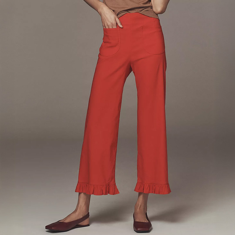 most comfortable pants colette ruffle hem pants