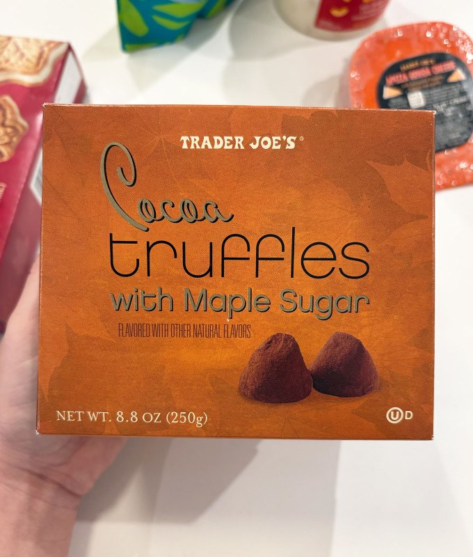 new trader joe's items reviewed september 2025: cocoa truffles with maple sugar