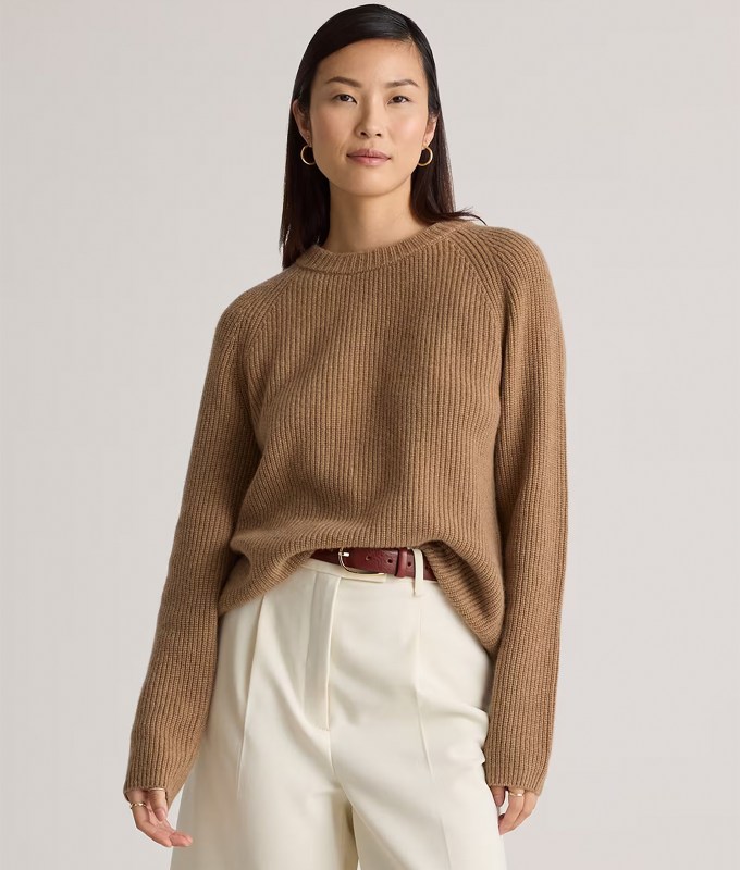 quince cashmere guide: fisherman crewneck