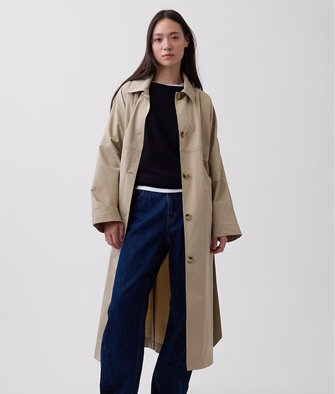 sezane clyde trench alternatives: Gap Oversized Mac Trench Coat
