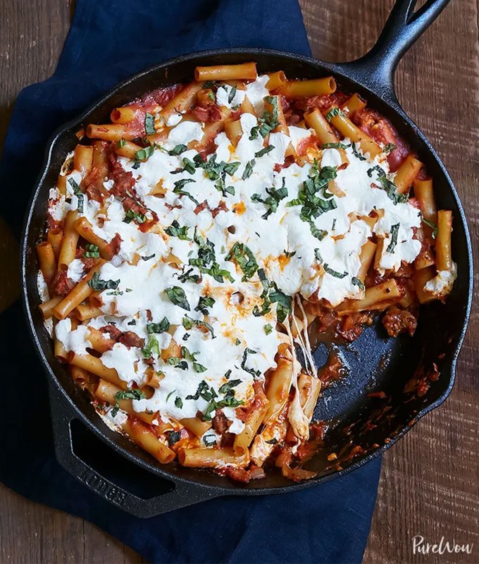 toddler dinner ideas: one pan ziti