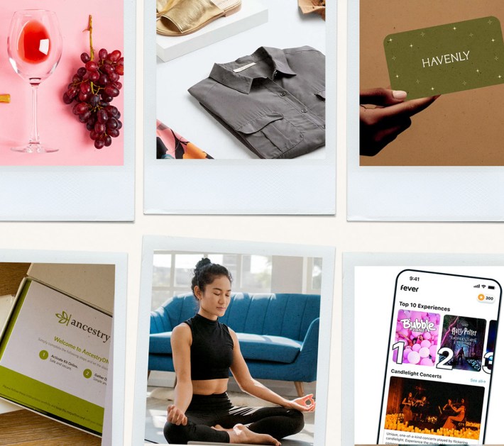 Virtual gifts: Collage of last-minute gifts