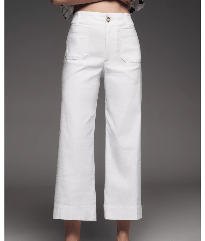 anthropologie spring finds: white cropped pants