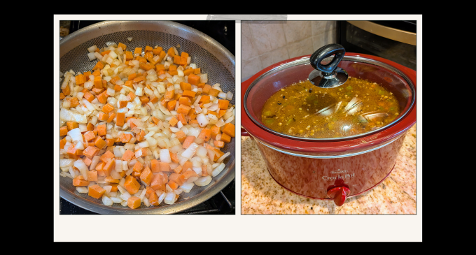 reese witherspoon's slow cooker lentil soup being cooked
